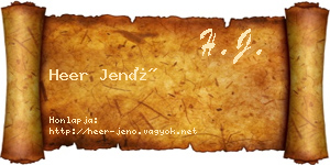 Heer Jenő névjegykártya